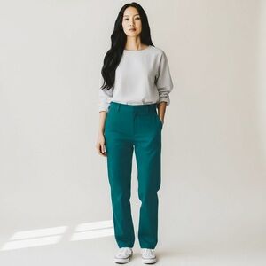 J. Crew Slim Crop Cameron Four-Season Pants in Dark Spruce Green